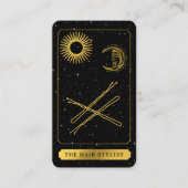 Celestial Tarot Logo kapper Hair Pins Gold Visitekaartje (Voorkant)