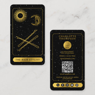 Celestial Tarot Logo kapper Hair Pins Gold Visitekaartje