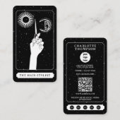 Celestial Tarot Logo Kapper Zwart Wit Schattige Visitekaartje (Voorkant / Achterkant)