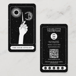 Celestial Tarot Logo Kapper Zwart Wit Schattige Visitekaartje
