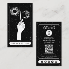 Celestial Tarot Logo Kapper Zwart Wit Visitekaartje