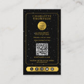 Celestial Tarot Logo Yoga Healer Black Gold  Visitekaartje (Achterkant)