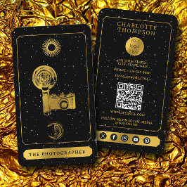 Celestial Tarot Logo Zwart Goud Fotograaf Visitekaartje