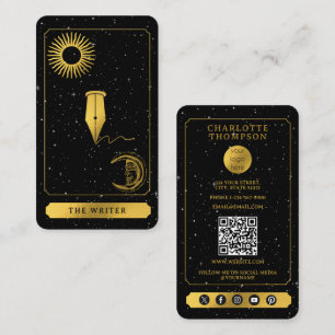 Celestial Tarot Logo Zwart Goud Schrijver Auteur Visitekaartje
