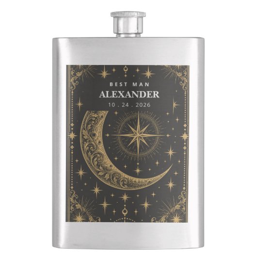Celestial Tarot Maan Goud Bruidsjonkers Mat Zwart Flacon (Voorkant)