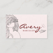 Celestial Tarot Pink Lines Hair Salon Classic Visitekaartje (Voorkant)