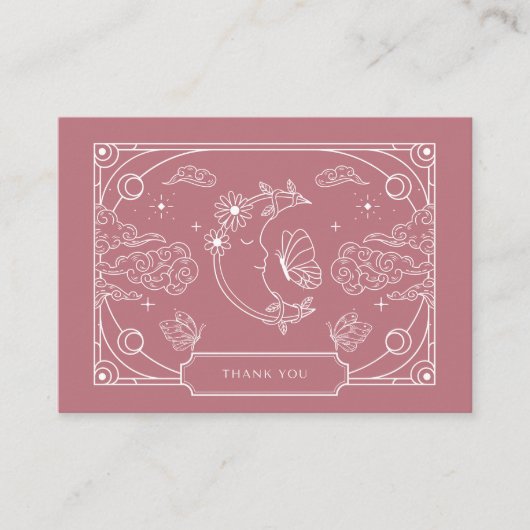 Celestial Tarot Roos Baby shower Dank u kaart (Voorkant)