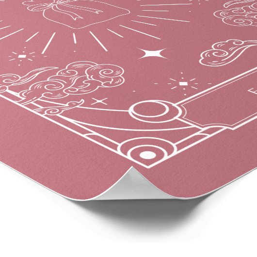 Celestial Tarot Roos Baby shower Favorieten teken Poster (Hoek)