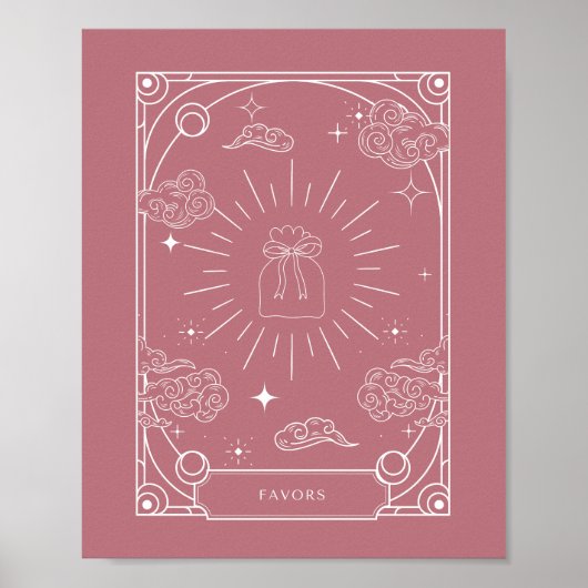 Celestial Tarot Roos Baby shower Favorieten teken Poster (Voorkant)