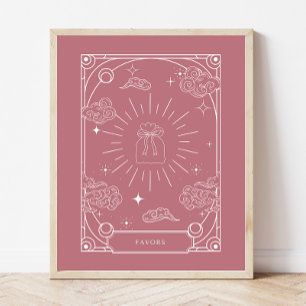 Celestial Tarot Roos Baby shower Favorieten teken Poster
