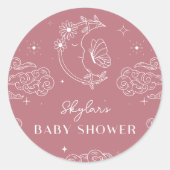 Celestial Tarot Roos Baby shower Stickers (Voorkant)