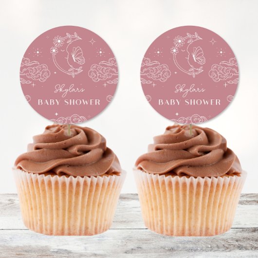 Celestial Tarot Roos Baby shower Stickers