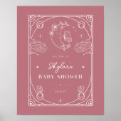 Celestial Tarot Roos Baby shower Welkomstbord Poster (Voorkant)