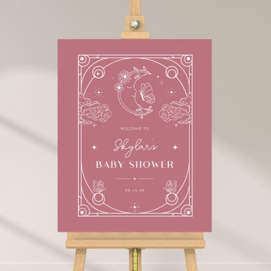 Celestial Tarot Roos Baby shower Welkomstbord Poster