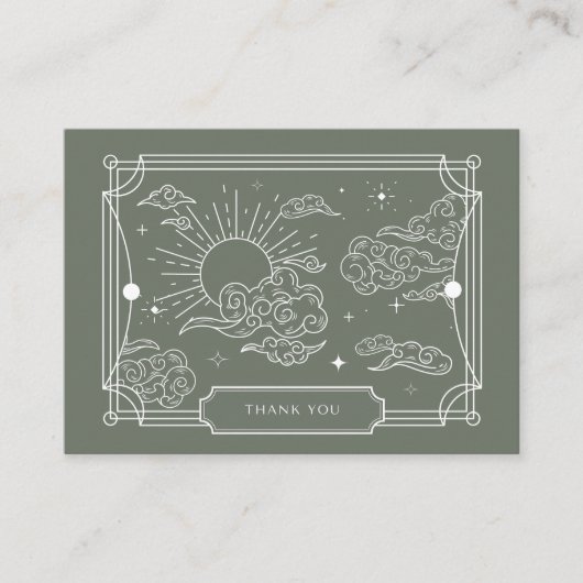 Celestial Tarot Sage Baby shower Dank u kaart (Voorkant)