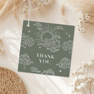 Celestial Tarot Sage Baby shower Favor Tags Bedankjes Labels