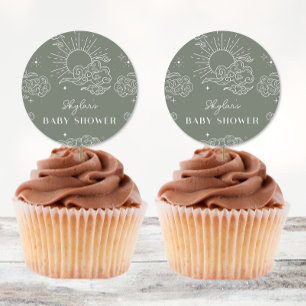 Celestial Tarot Sage Baby shower Stickers