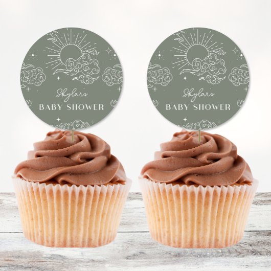 Celestial Tarot Sage Baby shower Stickers