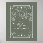 Celestial Tarot Sage Baby shower Welkomstbord Poster (Voorkant)