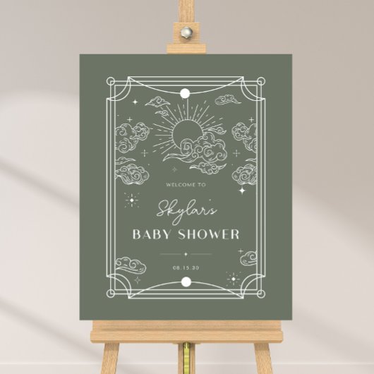 Celestial Tarot Sage Baby shower Welkomstbord Poster