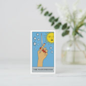 Celestial Tarot Sun Hairdresser Haarsalon Logo Visitekaartje (Staand voorkant)