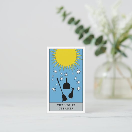 Celestial Tarot Sun House Cleaner Logo Visitekaartje (Staand voorkant)