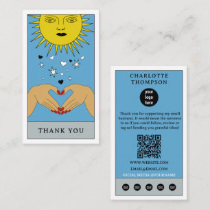 Celestial Tarot Sun Logo Dank u voor kleine bedrij Visitekaartje