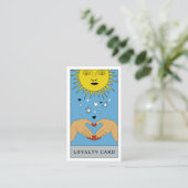 Celestial Tarot Sun Logo Small Business Loyalty  Visitekaartje (Staand voorkant)