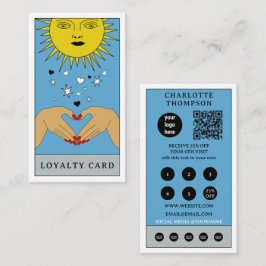 Celestial Tarot Sun Logo Small Business Loyalty  Visitekaartje
