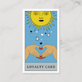 Celestial Tarot Sun Logo Small Business Loyalty  Visitekaartje (Voorkant)