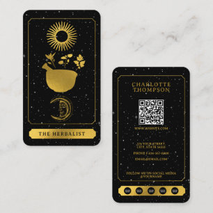 Celestial Tarot Sun Moon Herbalist Natuurgeneeskun Visitekaartje