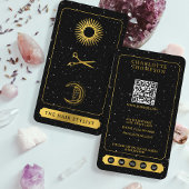 Celestial Tarot Sun Moon kapper zwart goud Visitekaartje