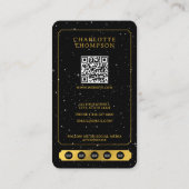 Celestial Tarot Sun Moon Nail Salon Zwart Goud Visitekaartje (Achterkant)