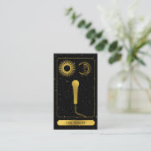 Celestial Tarot Sun Moon Signer Microfoon Goud Visitekaartje (Staand voorkant)