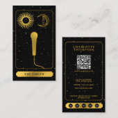 Celestial Tarot Sun Moon Signer Microfoon Goud Visitekaartje (Voorkant / Achterkant)