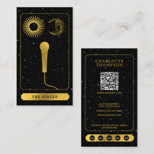 Celestial Tarot Sun Moon Signer Microfoon Goud Visitekaartje