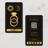 Celestial Tarot Sun Moon Wedding Planner Gold Visitekaartje (Voorkant / Achterkant)
