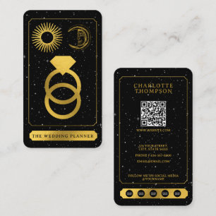 Celestial Tarot Sun Moon Wedding Planner Gold Visitekaartje