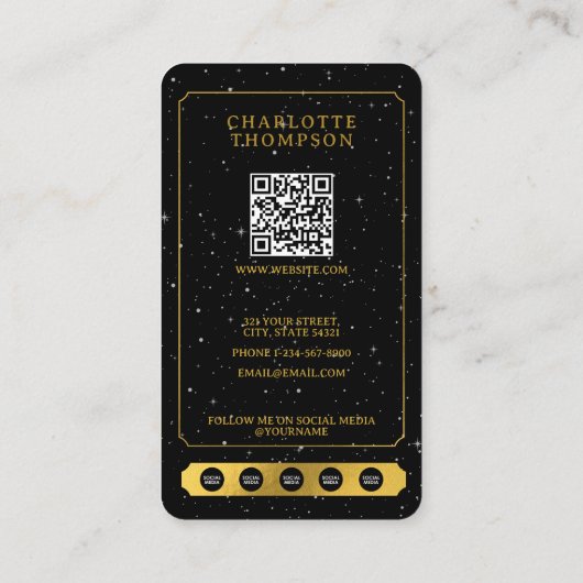 Celestial Tarot Sun Moon Wedding Planner Gold Visitekaartje (Achterkant)