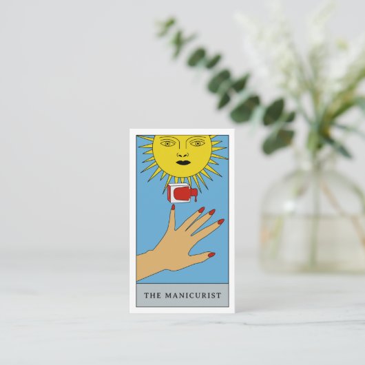 Celestial Tarot Sun Nail Salon Beauty Modern Logo Visitekaartje (Staand voorkant)