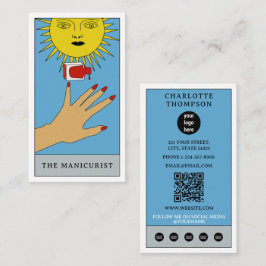 Celestial Tarot Sun Nail Salon Beauty Modern Logo Visitekaartje