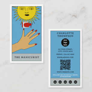 Celestial Tarot Sun Nail Salon Beauty Modern Logo Visitekaartje