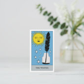 Celestial Tarot Sun Schrijver Modern Logo Visitekaartje (Staand voorkant)