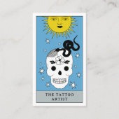 Celestial Tarot Sun Tattoo Artist Piercer Logo Visitekaartje (Voorkant)