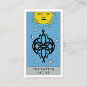 Celestial Tarot Sun Tattoo Artist Piercer Logo Visitekaartje (Voorkant)