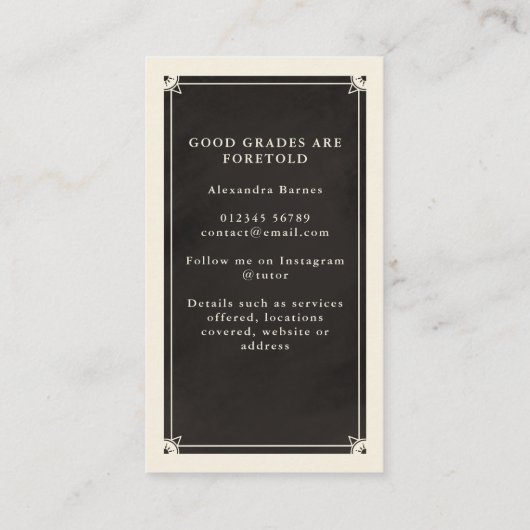 Celestial Tarot T Visitekaartje (Achterkant)