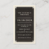 Celestial Tarot Wedding Save the Date Card Visitekaartje (Achterkant)