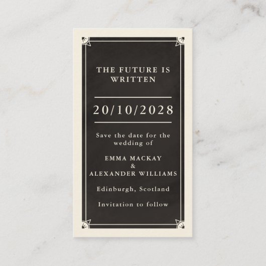 Celestial Tarot Wedding Save the Date Card Visitekaartje (Achterkant)