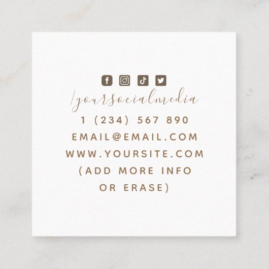 Celestial Tattoo Artiest Boho Snake & Social Media Vierkante Visitekaartje (Achterkant)