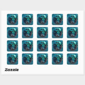 Celestial Taurus Bull Fantasy Etherische Ster Zodi Vierkante Sticker (Vel)